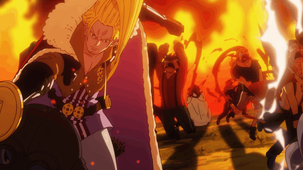 Figarland Garling hunting God Valley citizens in One Piece. 