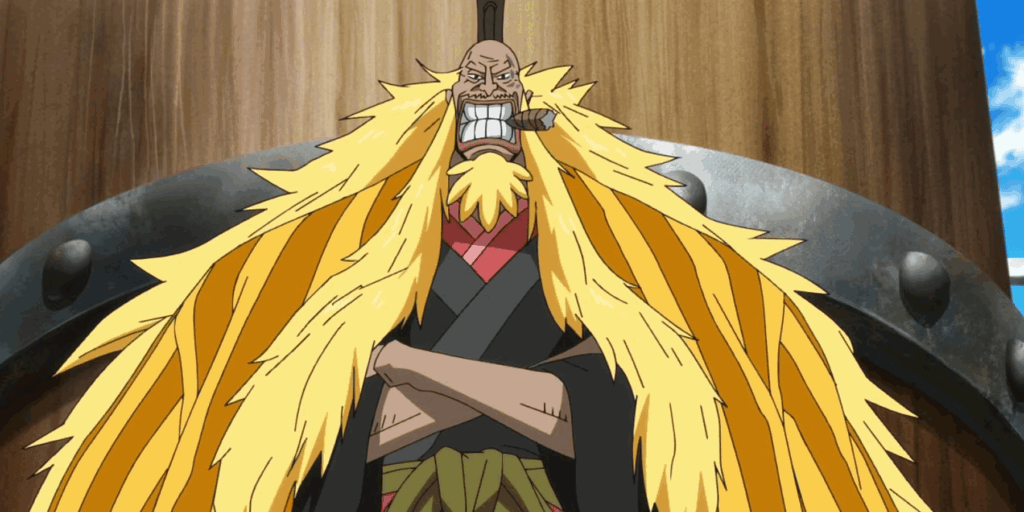 Shiki's full appearance in One Piece Film: Strong World. 