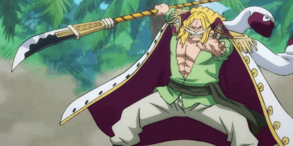 A young Whitebeard ready to fight in One Piece. 