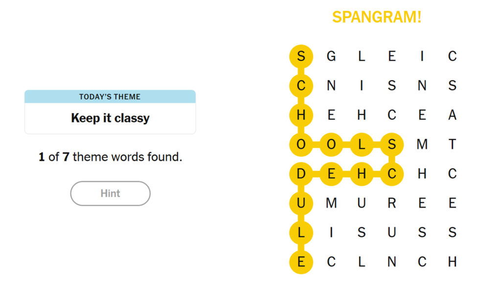 An image showing hint for NYT Strands #556 puzzle on September 10, 2025. There are nodes of letters that make a word.