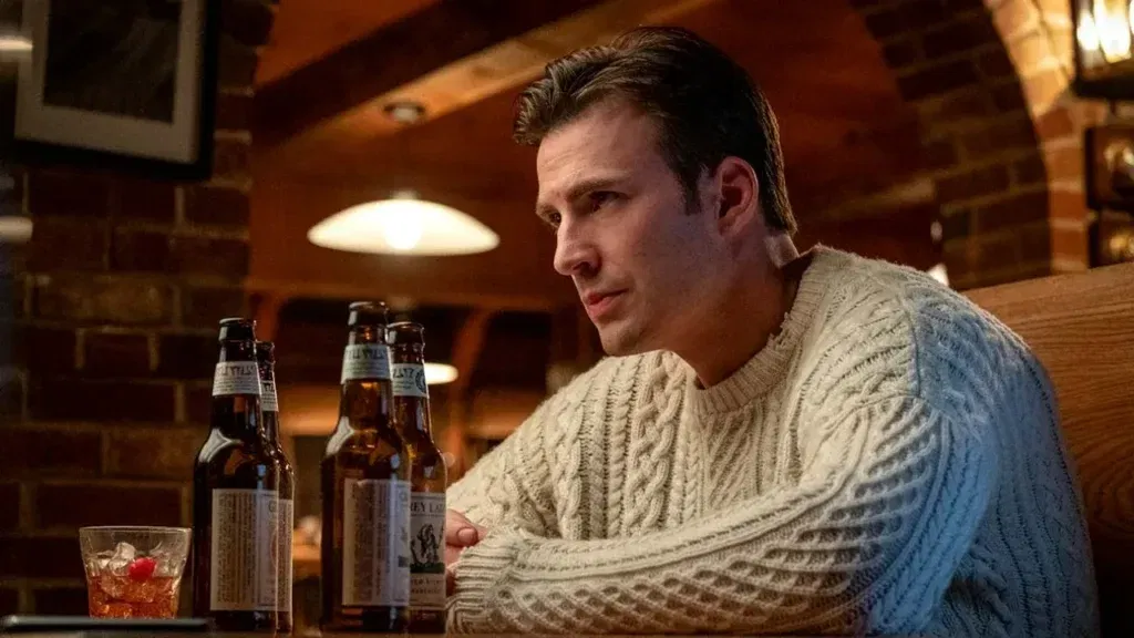 Chris Evans in a still from Knives Out