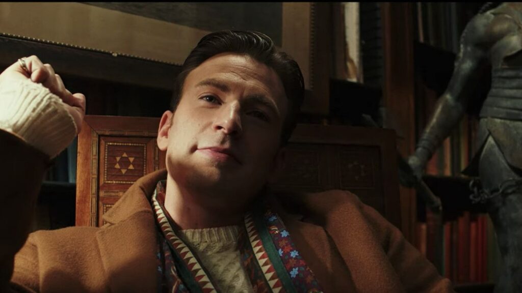 Chris Evans in a still from Knives Out