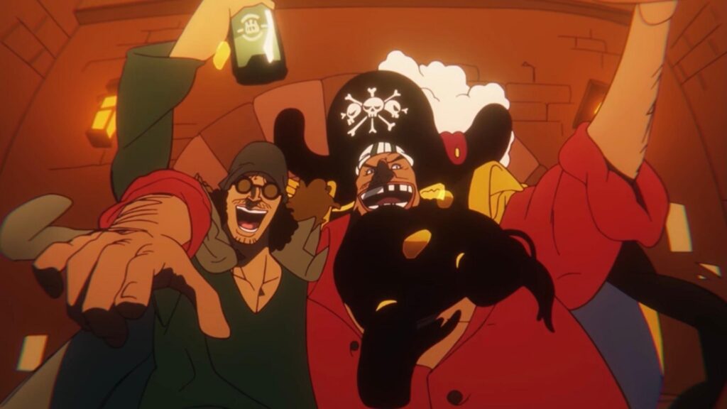 Blackbeard and Kuzan can be seen celebrating in One Piece 