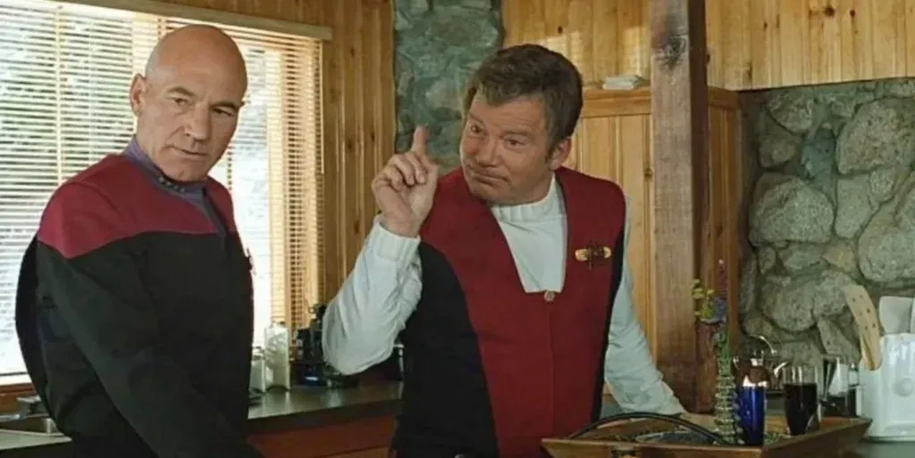 Kirk and Picard in the kitchen