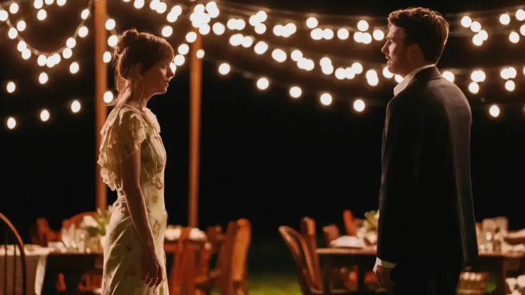 Chris Evans and Dakota Johnson in a still from Materialists
