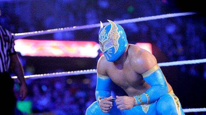 Sin Cara about to fight. 