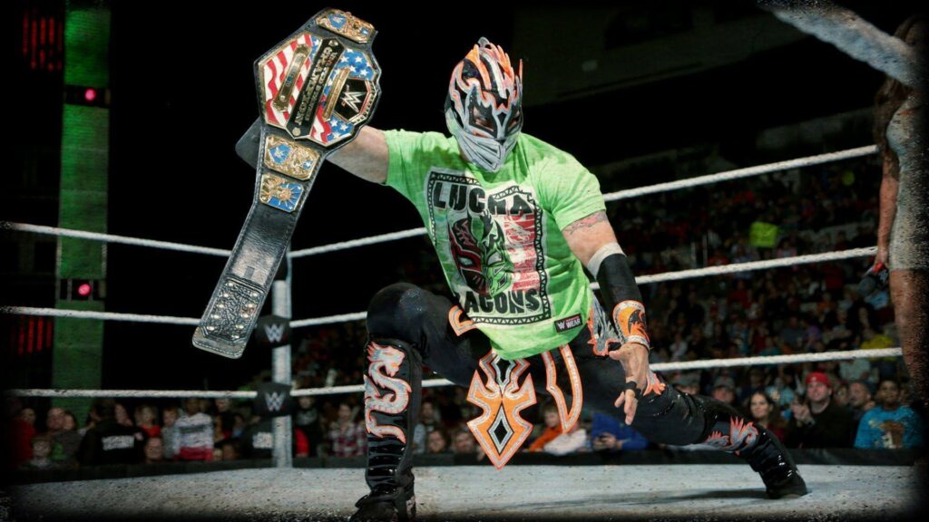 Kalisto inside the ring as the US Champion. 