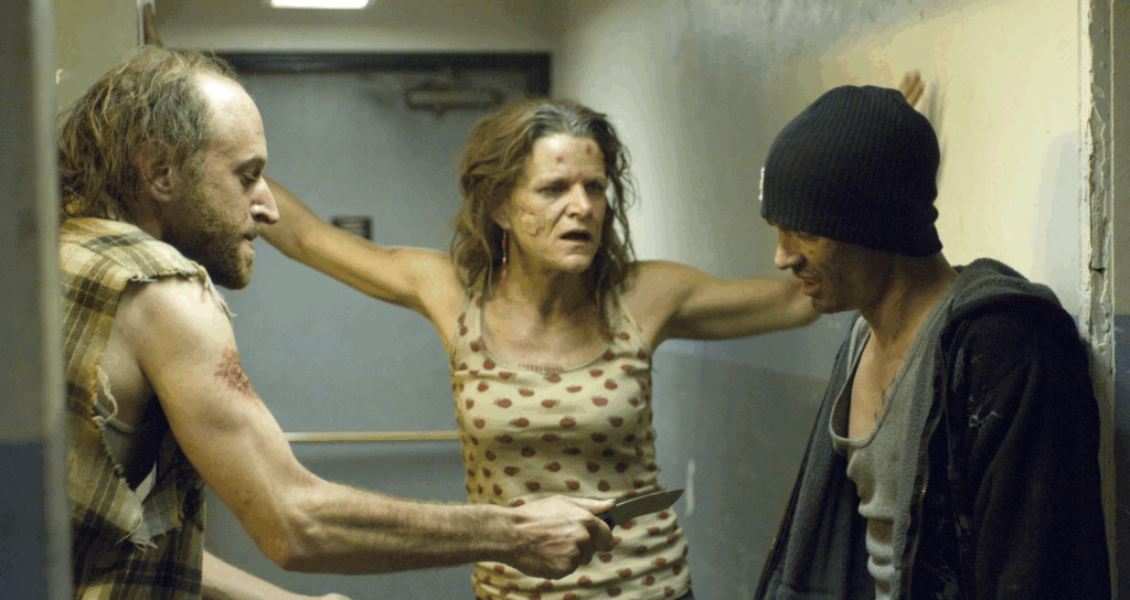 skinny pete being robbed by knife