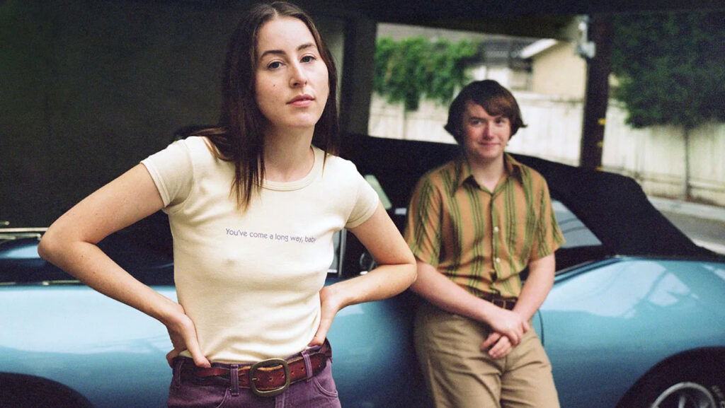 A still from Licorice Pizza (2021), starring Alana Haim and Cooper Hoffman in their debut roles.