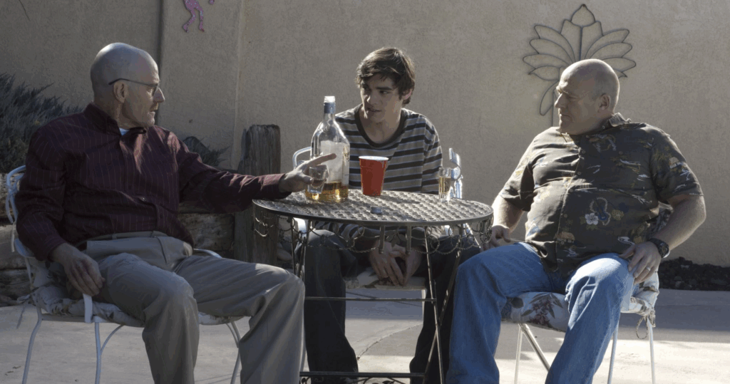 walter forcing walt jr to drink more around hank