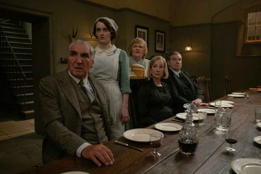 (L to R) Jim Carter stars as Mr. Carson, Sophie McShera as Daisy Parker, Lesley Nicol as Mrs. Patmore, Joanne Froggatt as Anna Bates and Brendan Coyle as Mr. Bates in DOWNTON ABBEY: The Grand Finale, a Focus Features release.Credit: Rory Mulvey / © 2025 FOCUS FEATURES LLC