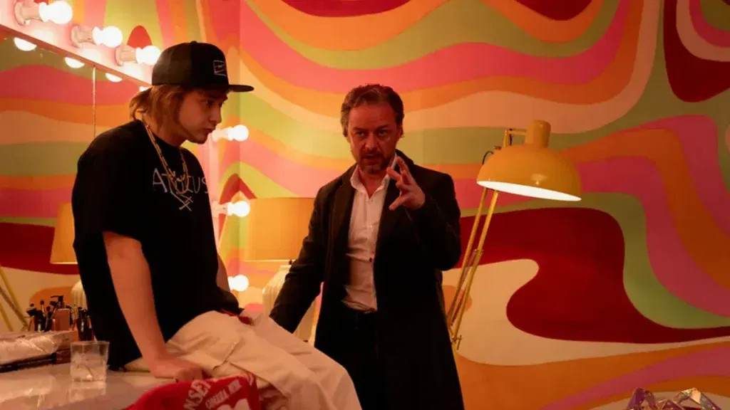 James McAvoy in a BTS still from California Schemin'