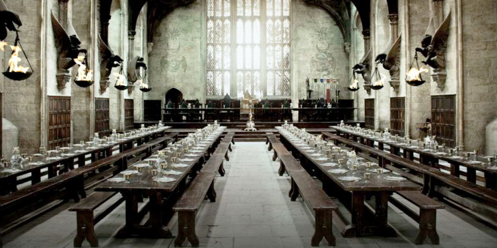 The empty great hall of Hogwarts 