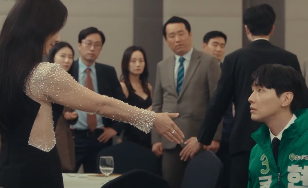 A woman extending her hand for a shake
