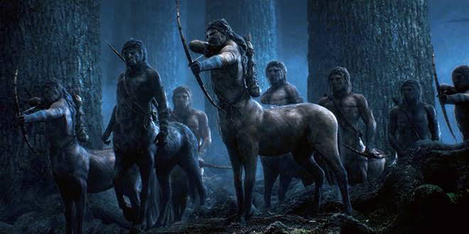 The centaurs taking an aim at Umbridge 