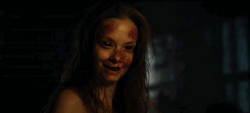 A still from Peter Tsigardis' 2025 demonic horror, Traumatika.