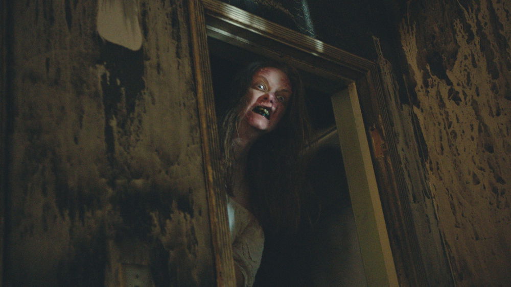 A still from Peter Tsigardis' 2025 demonic horror, Traumatika.