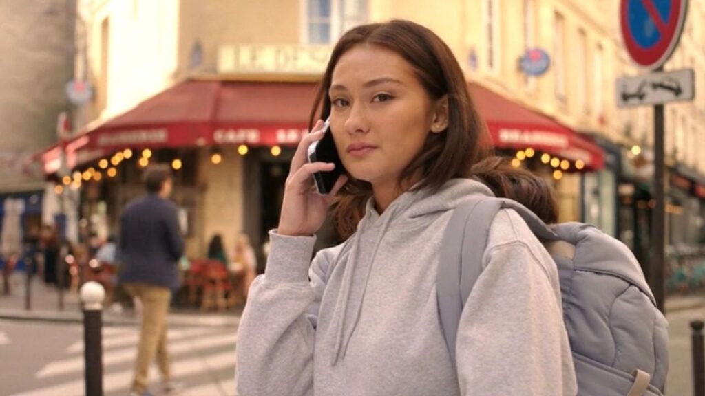 Belly talking on phone while in Paris