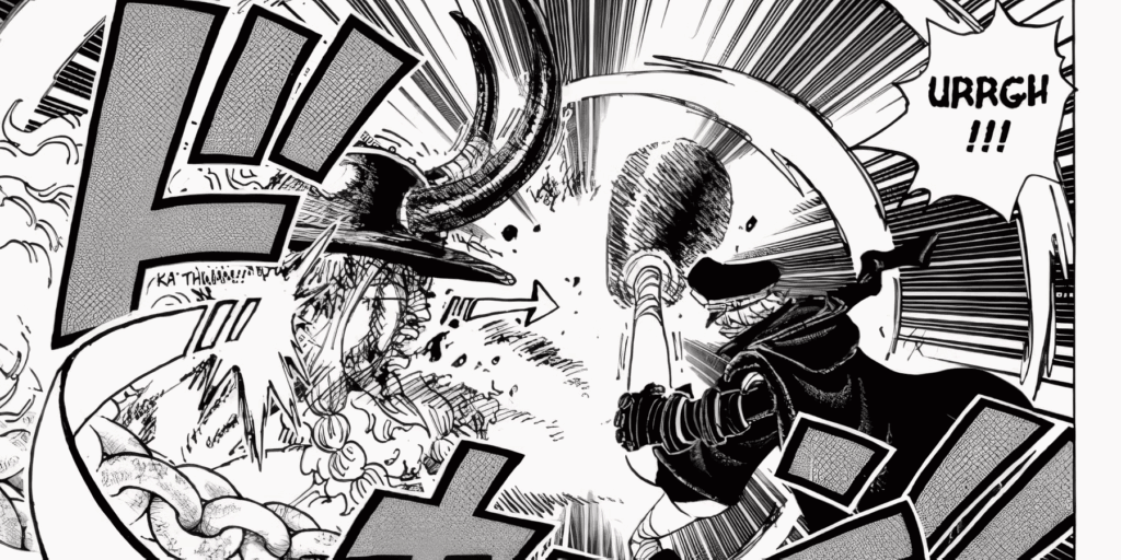 Gunko strikes Loki in One Piece.