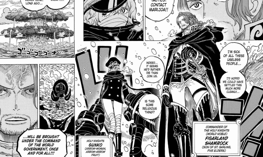 Figarland Shamrock's introduction in One Piece.