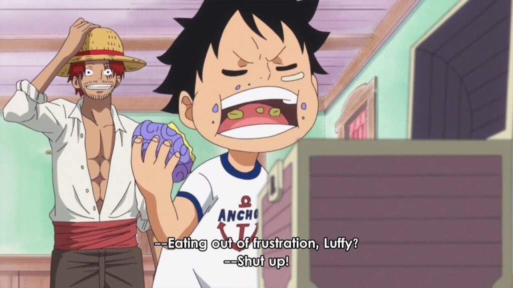 Luffy eating Devil Fruit