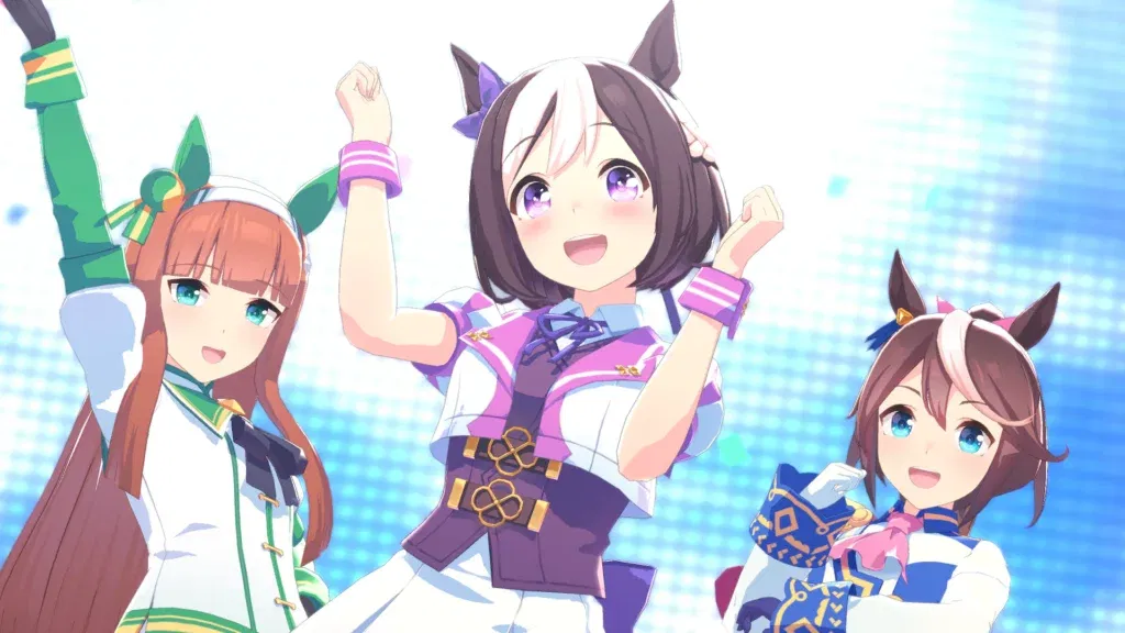 Special Week with two more Umas in Umamusume: Pretty Derby.