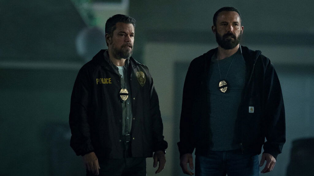 Matt Damon and Ben Affleck in a still from The Rip.