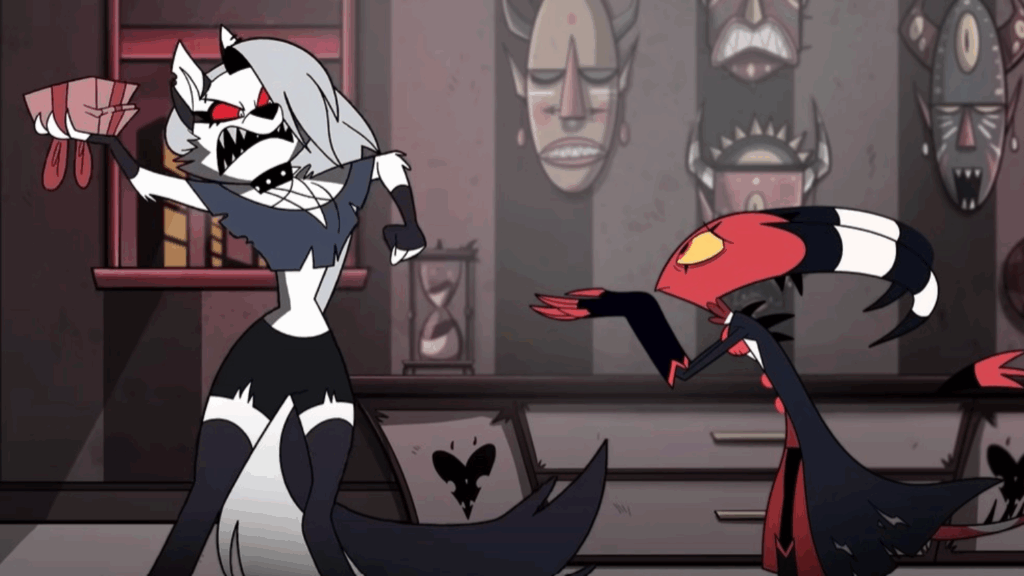 Blitzo and Loona in the original Helluva Boss pilot
