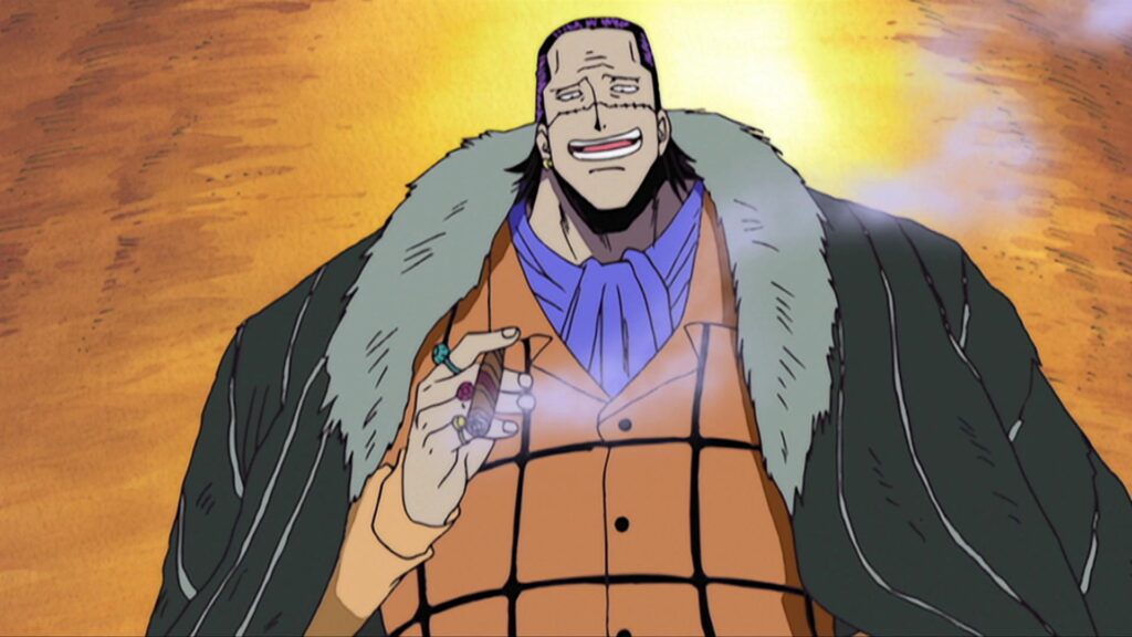 Crocodile is smoking a cigar in One Piece 