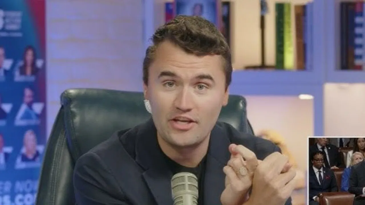 Charlie Kirk on his talk show