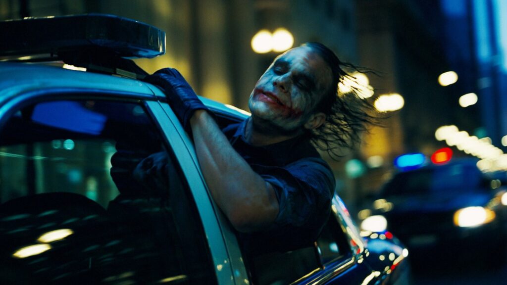 Heath Ledger as the Joker in The Dark Knight