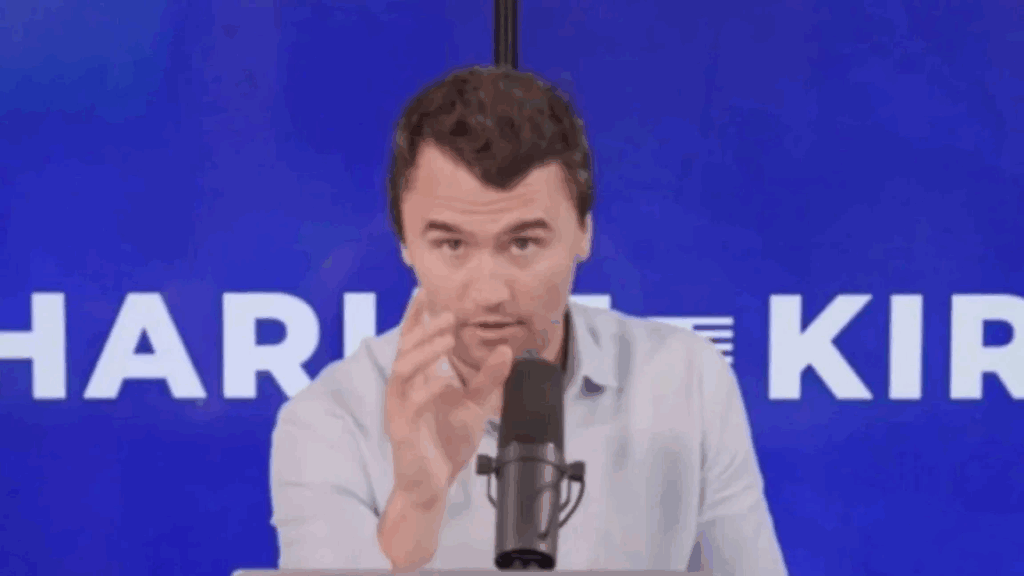 Charlie Kirk talking in his show