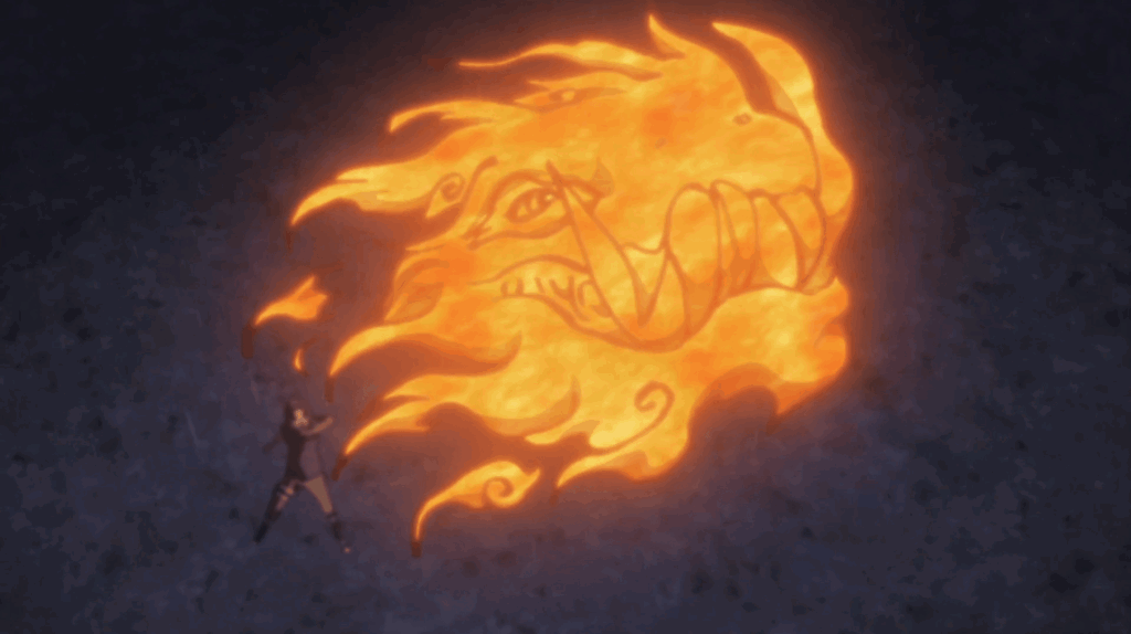 Sasuke's Fire Release in Naruto. 