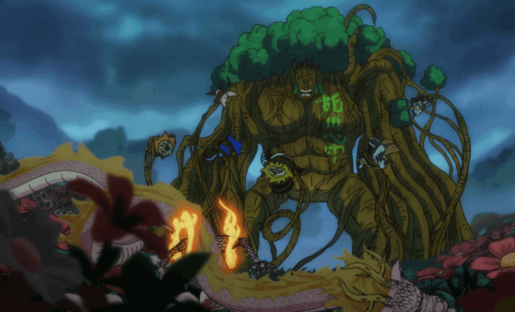Ryokugyu overwhelms Wano's warriors in One Piece. 