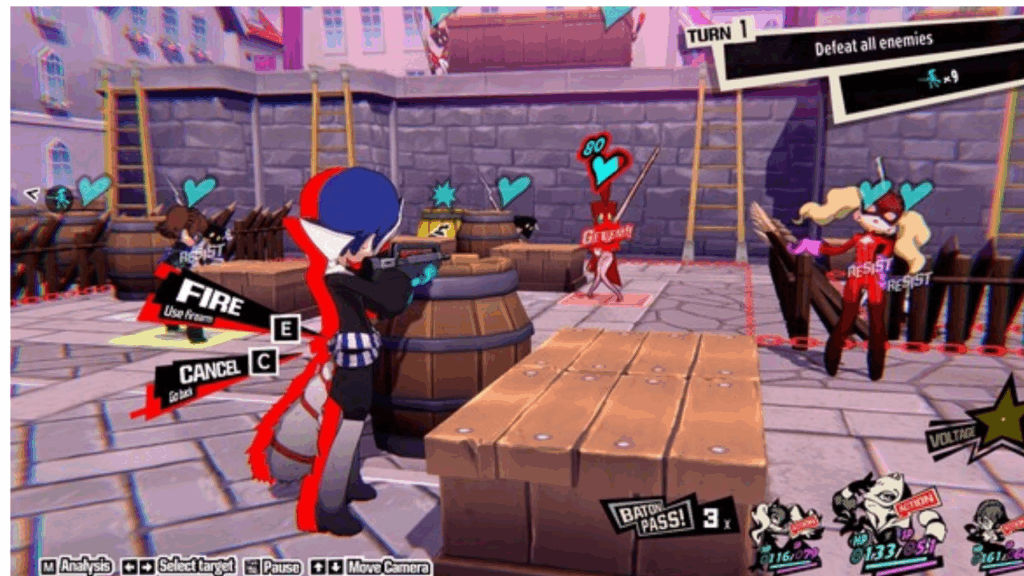 In-game image from Persona 5 Tactica