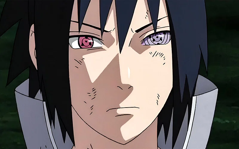 a close up shot of sasuke's mangekyo sharingan from naruto