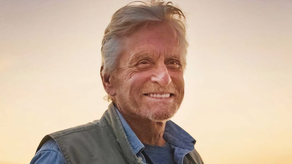 An old man smiles