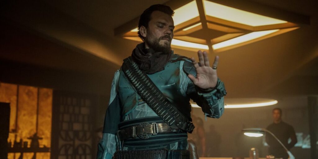 Pilou Asbæk looking at his hand in Foundation season 3 finale