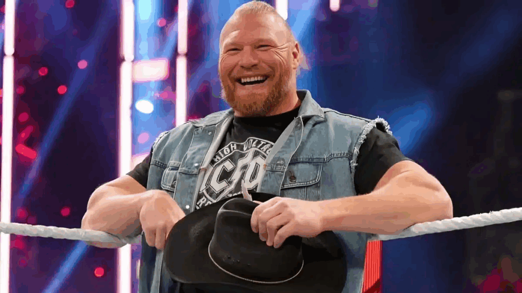 Brock Lensar laughing inside the WWE ring