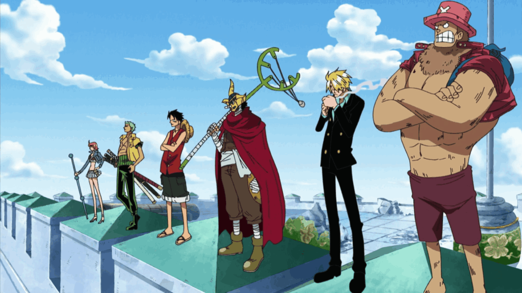 The Straw Hat Pirates stand against the World Government in One Piece. 
