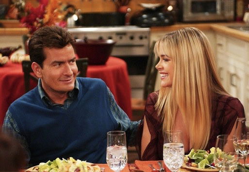 Charlie Sheen with Denise Richards in Two and a Half Men.