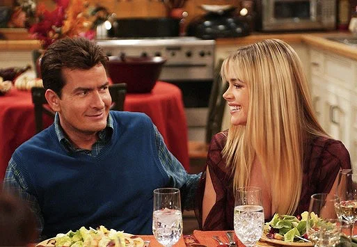 Charlie Sheen with Denise Richards in Two and a Half Men.