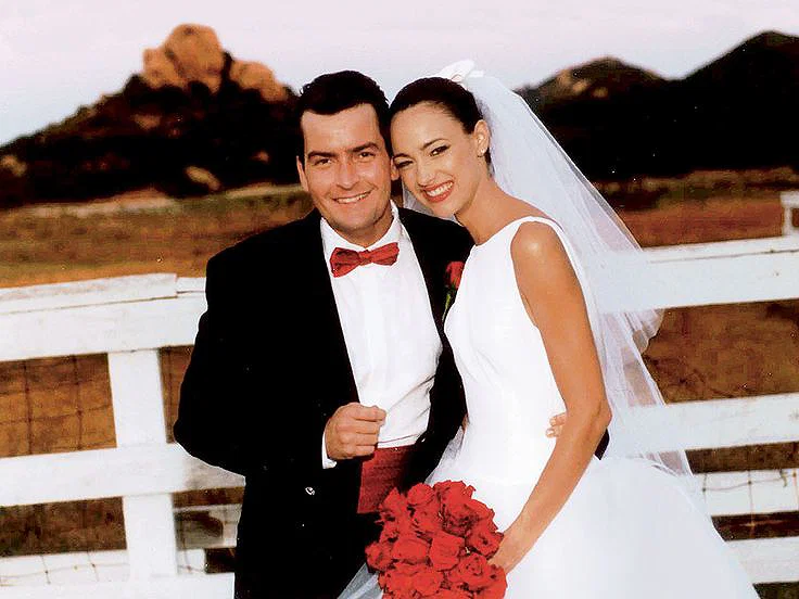 Charlie Sheen and his first wife, Donna Peele in a footage from the Netflix doc, aka Charlie Sheen.