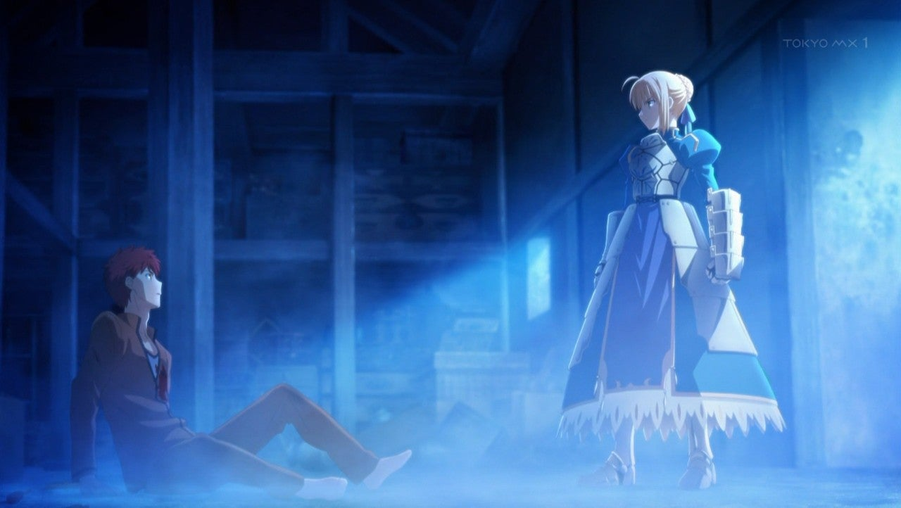 Shirou and Saber in the frame.