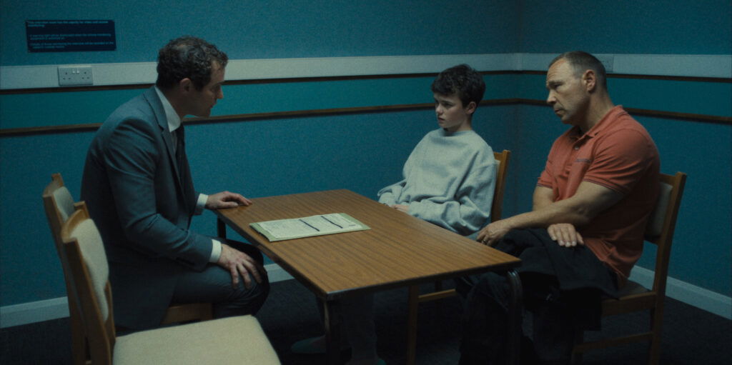 Adolescence. (L to R) Mark Stanley as Paulie Miller, Owen Cooper as Jamie Miller, Stephen Graham as Eddie Miller in Adolescence. Cr. Courtesy of Netflix © 2024