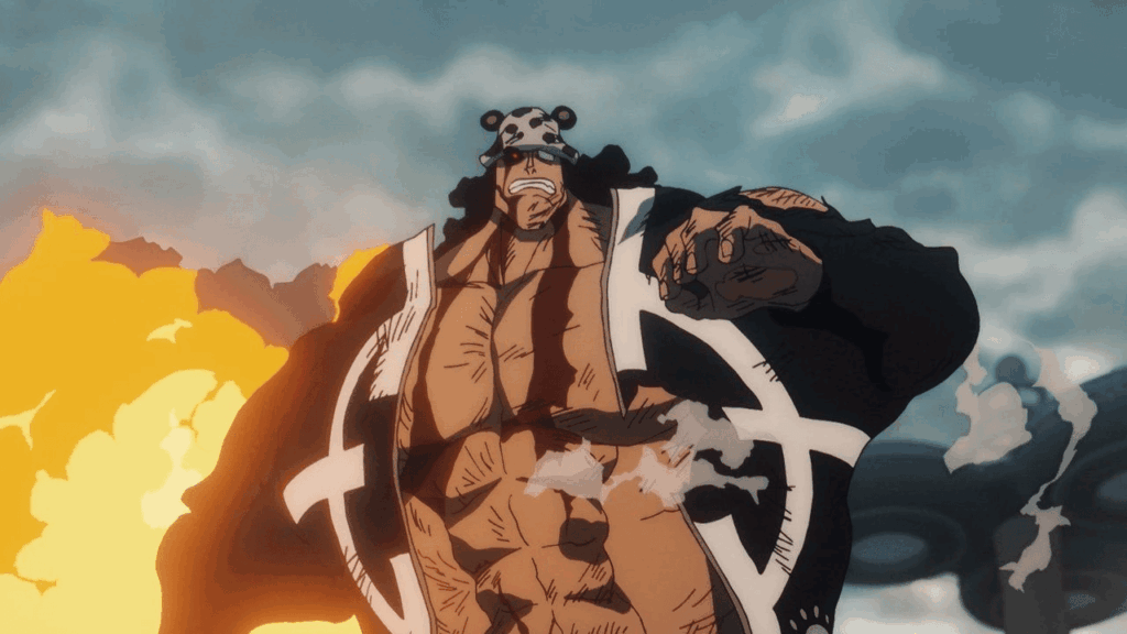 Kuma running to fight in One Piece.