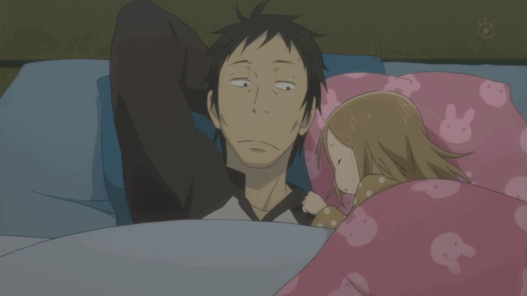daikichi and rin sleeping together in bunny drop