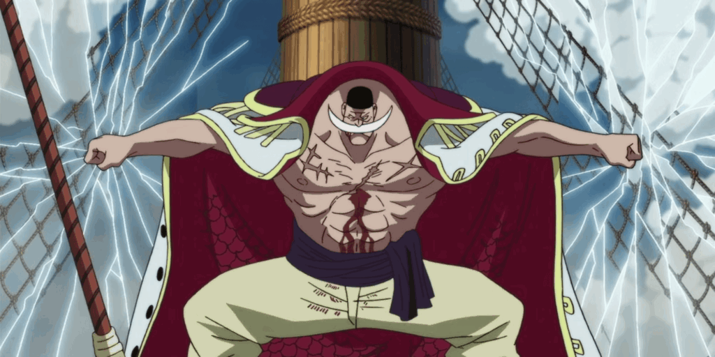 Whitebeard uses the Gura Gura no Mi in One Piece.
