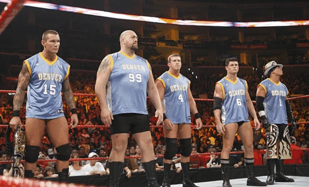 Randy Orton with his team ahead of their 10-man tag team match