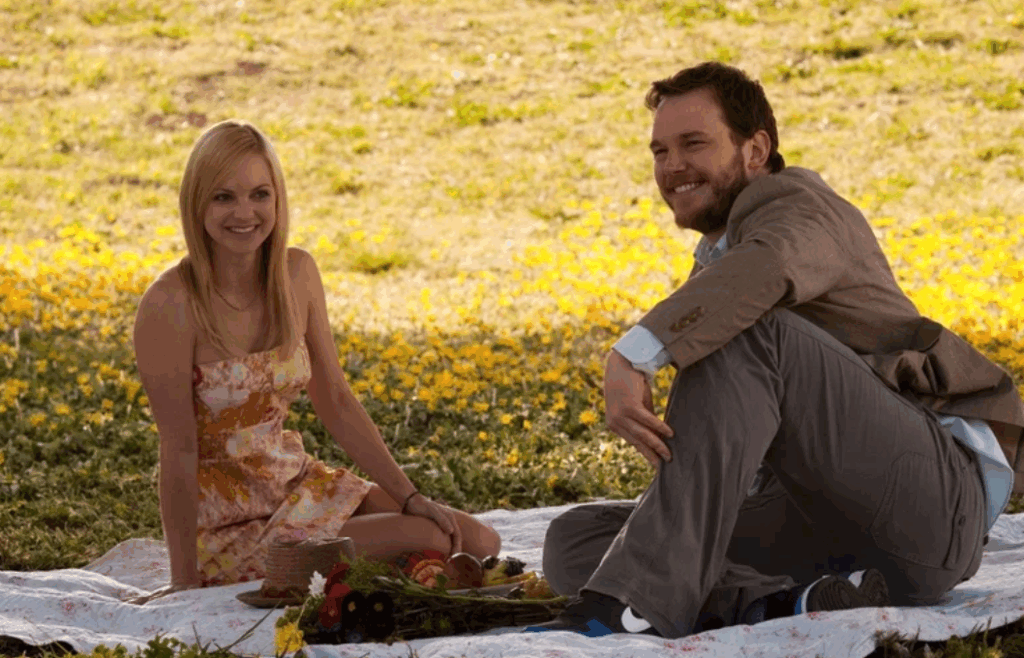 Anna Faris and Chris Pratt in a still from Movie 43.